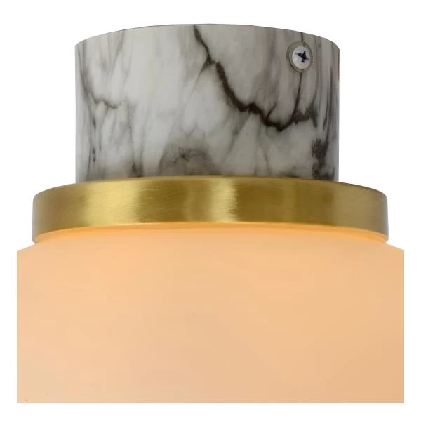 Lucide LORENA - Flush ceiling light Bathroom - Ø 23 cm - 1xE27 - IP44 - Opal - detail 1